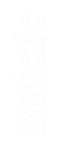 Logo vertical de Betclic en lettres blanches italiques sur fond sombre, reflétant une identité de marque épurée et dynamique axée sur le sport