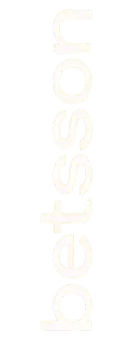 Logo Betsson vertical en lettres minuscules blanches sur fond sombre, conçu dans un style typographique simple et arrondi